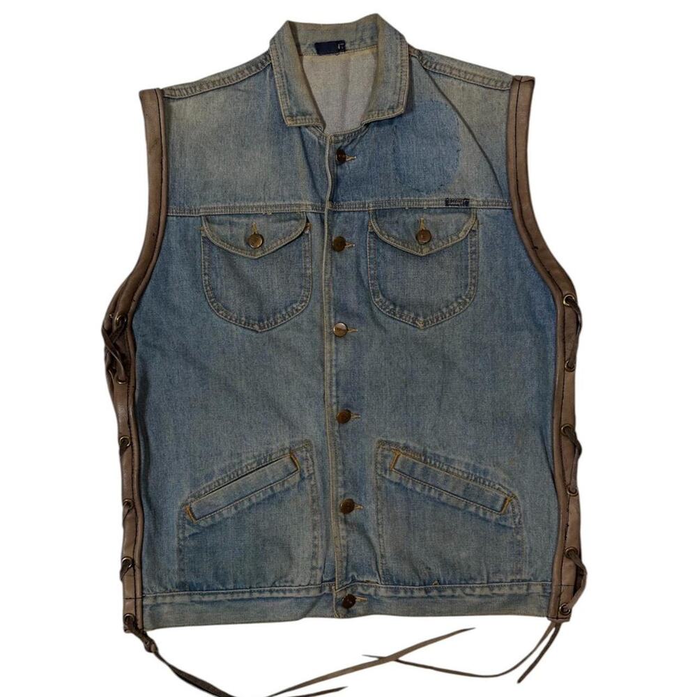 Savant blue denim vest with